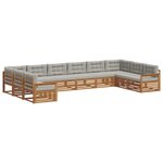 vidaXL Ensembles de canapés 8 pc Gris Naturel et Clair