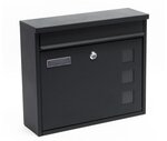 Boîte aux lettres murale  Verrouillable  Couleur anthracite  Acier galvanisé  360 x 115 x 320 mm