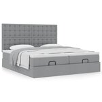 VidaXL Cadre de lit ottoman et matelas gris clair 200x200cm tissu