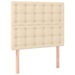 vidaXL Cadre de lit avec tête de lit Crème 80x200 cm Tissu