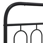 vidaXL Cadre de lit métal avec tête de lit noir 80x200 cm