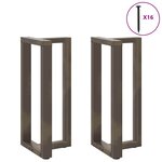 vidaXL Pieds de table de bar en forme de T  2 pièces  noir  40 x 35 x (90-91) cm  acier
