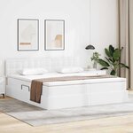 vidaXL Lit avec rangement et LED avec matelas Blanc pur 200 x 200 cm