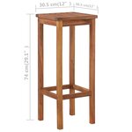 vidaXL Table et chaises de bar 3 Pièces Bois d'acacia massif