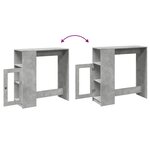 vidaXL Table de bar avec étagères gris béton bois d'ingénierie
