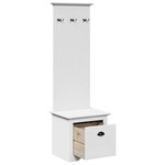 vidaXL Armoire de couloir avec crochets BODO blanc 50x40x157 cm