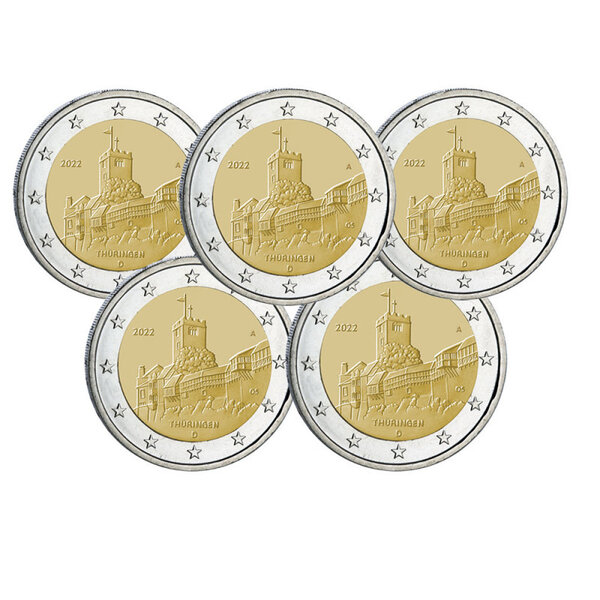 2 euros Allemagne 2022 - Présidence de la Thuringe  les 5 ateliers.