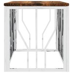 vidaXL Table basse acier inoxydable et bois massif de récupération
