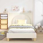 vidaXL Cadre de lit pour enfants avec tête de lit Crème 80 x 200 cm