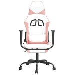 vidaXL Chaise de jeu de massage avec repose-pied Blanc rose Similicuir