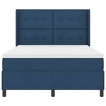 vidaXL Lit à ressort LED avec matelas Bleu 160 x 200 cm tissu