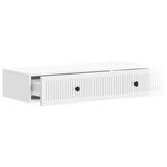 vidaXL Table d'appoint murale Blanc brillant 87 5 x 34 5 x 17 cm