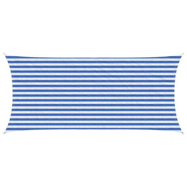 vidaXL Voile d'ombre 2 x 5 m HDPE Rectangulaire Bleu et Blanc