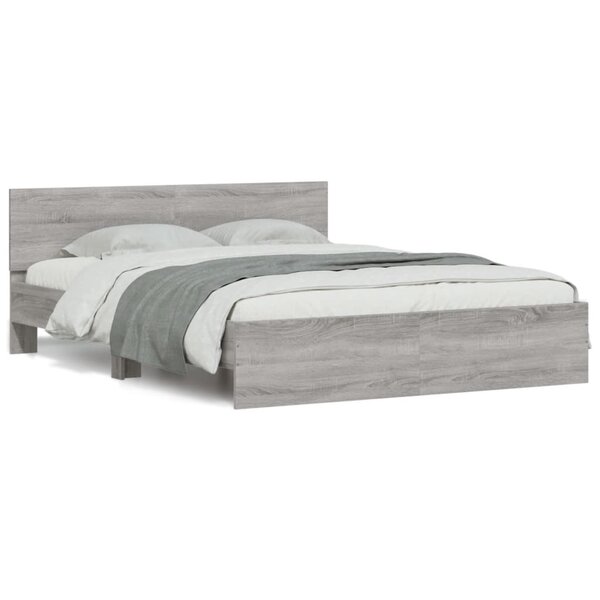 vidaXL Cadre de lit sans matelas sonoma gris 140x200 cm