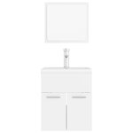 vidaXL Ensemble de meubles de salle de bain Blanc Aggloméré