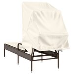 vidaXL Chaise longue avec auvent marron résine tressée
