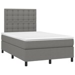 vidaXL Sommier à lattes de lit avec matelas Gris foncé 120x200cm Tissu