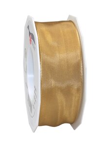 Ruban de soie acetat laitonné lyon 25-m-rouleau 40 mm ocre jaune