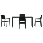 vidaXL Ensemble de dîner de jardin de 4 pièces Noir