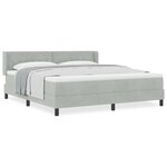 lit box spring vidaXL avec matelas gris clair 180x200 cm en velours