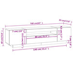 vidaXL Meuble TV avec lumières LED Sonoma gris 160x35x40 cm