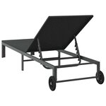 vidaXL Transat 1-personne Noir 60 x 200 x 27cm polyrotin