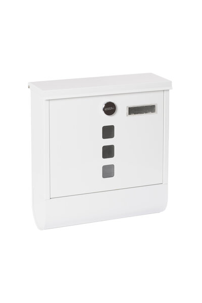 Boîte aux Lettres en Acier avec Porte-journaux  Chance E7001  Blanc