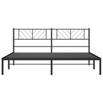 vidaXL Cadre de lit métal sans matelas et tête de lit noir 180x200 cm