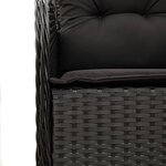 vidaXL Ensemble à manger de jardin coussins 7Pièces Noir Résine tressée