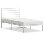 vidaXL Cadre de lit métal avec tête de lit blanc 80x200 cm