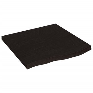 vidaXL Dessus de table marron foncé bois chêne massif traité