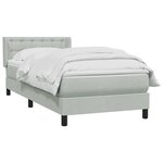 vidaXL Sommier à lattes de lit et matelas gris clair 80x210 cm velours