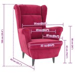 vidaXL Fauteuil rouge bordeaux velours