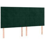 vidaXL Tête de lit Vert foncé 200x5x118/128 cm Velours
