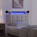 vidaXL Tête de lit suspendue Avec lumière LED Crème Simili cuir