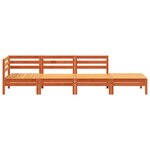 vidaXL Canapé de jardin 4 places cire marron bois de pin massif