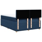 vidaXL Sommier à lattes de lit avec matelas Bleu 160x200 cm Tissu