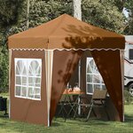 vidaXL Tente de fête pop-up 195 x 195 x 245 cm Beige Tissu Oxford