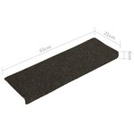 vidaXL Tapis d'escalier 15 Pièces tissu aiguilleté 65x21x4 cm anthracite