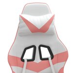 vidaXL Chaise de jeu avec repose-pied Blanc et rose Similicuir