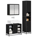 vidaXL Ensemble de mobilier de salle de bain 3 Pièces Chêne noir
