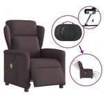 vidaXL Fauteuil de massage inclinable électrique Marron foncé Tissu