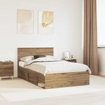vidaXL Cadre de lit Chêne artisan 135 x 190 cm Bois d'ingénierie