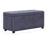 vidaXL Pouf de rangement 87 5 cm Gris Similicuir daim
