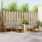 vidaXL Ensemble de canapés d'extérieur 6 pc Gris Naturel et Clair