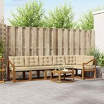 vidaXL Ensemble de canapés d'extérieur 7 Pièces Naturel et Beige
