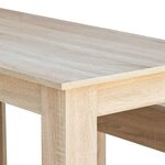 vidaXL Table à manger et bancs 3 Pièces Bois d'ingénierie Chêne