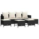 vidaXL Salon de jardin 5 Pièces avec coussins noir résine tressée