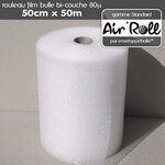 1 rouleau de film bulle d'air largeur 50 cm x longueur 50 mètres - gamme air'roll standard