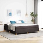 vidaXL Lit à ressorts Marron foncé et Blanc 180 x 200 cm tissu